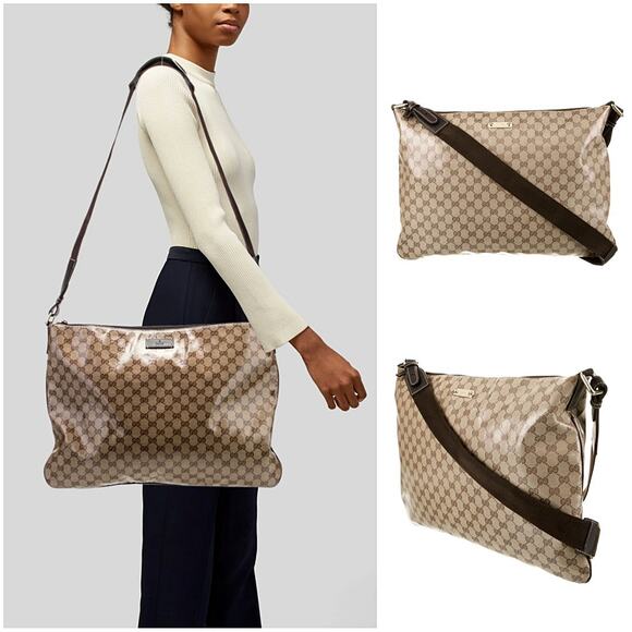Gucci Large GG Monogram Crystal Crossbody Bag Free Authentication by Poshmark - Picture 1 of 10
